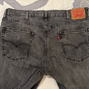 Men’s Faded Black Levi’s 502 Regular Flex Tapered Jeans 38x30